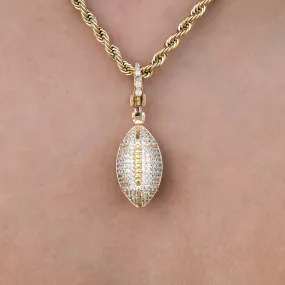 Football Clip On Pendant in Yellow Gold