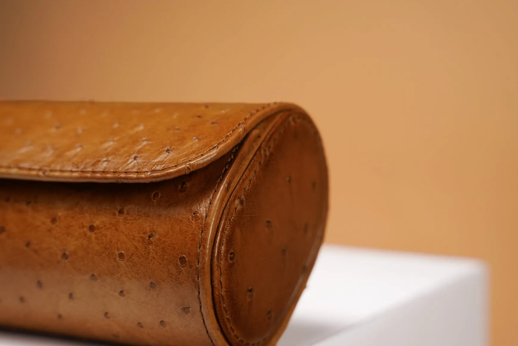 Galata - Ostrich Patina Honey Brown Watch Roll