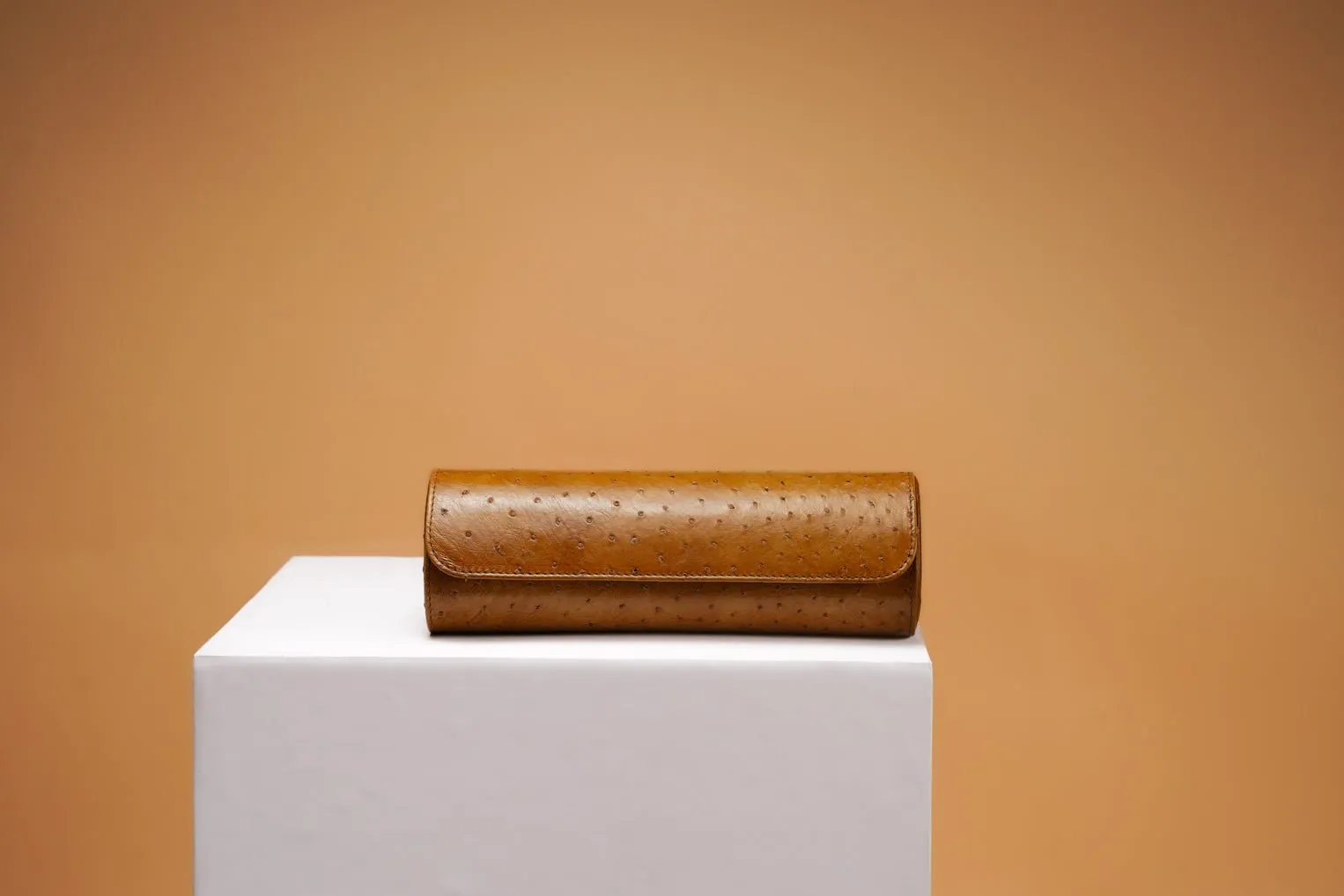 Galata - Ostrich Patina Honey Brown Watch Roll