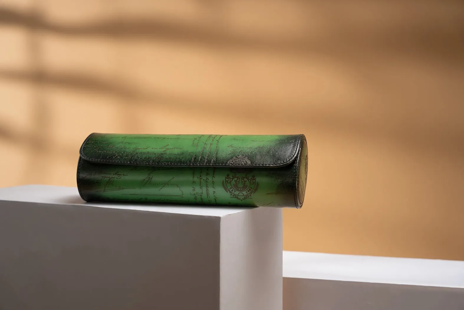 Galata - Parchment Patina Green Watch Roll