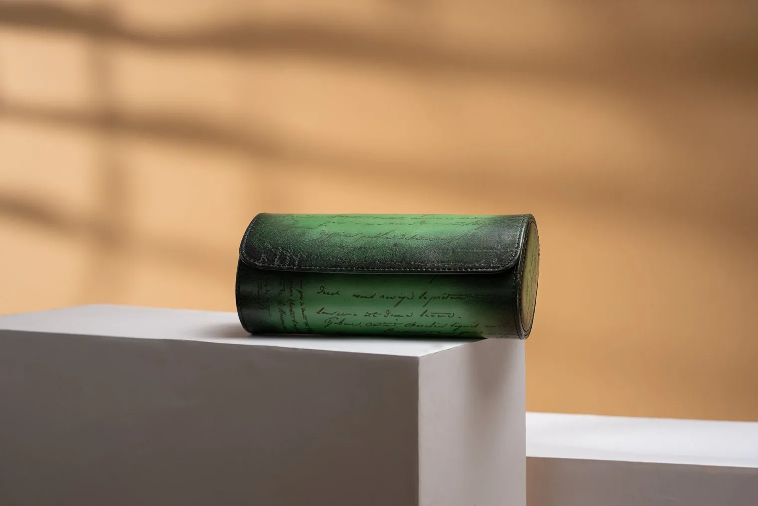 Galata - Parchment Patina Green Watch Roll
