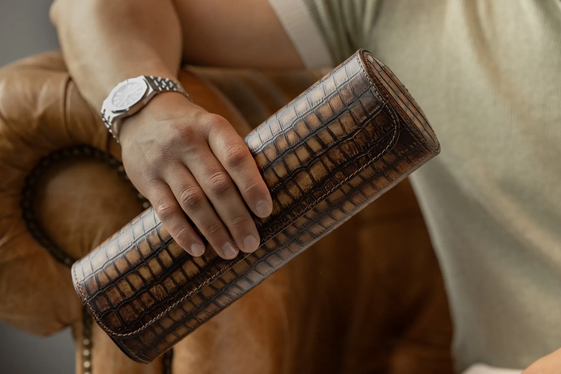 Galata Watch Roll - CP Patina Brown For 4 Watches