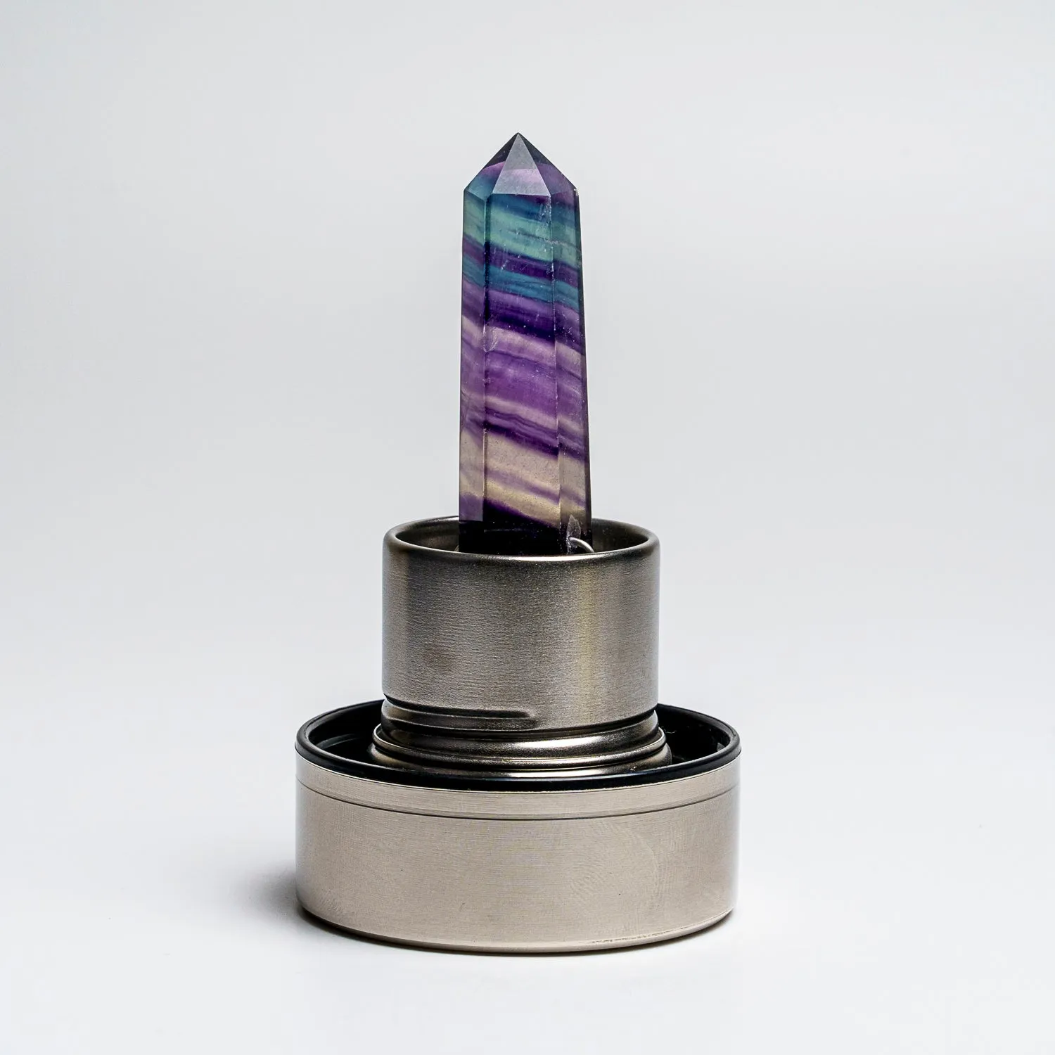 Genuine Rainbow Fluorite Energy Crystal Water Bottle