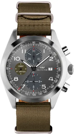 Glycine Watch Combat Chronograph Grey Black