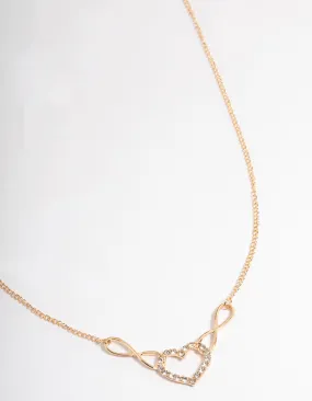 Gold Double Infinity Heart Necklace