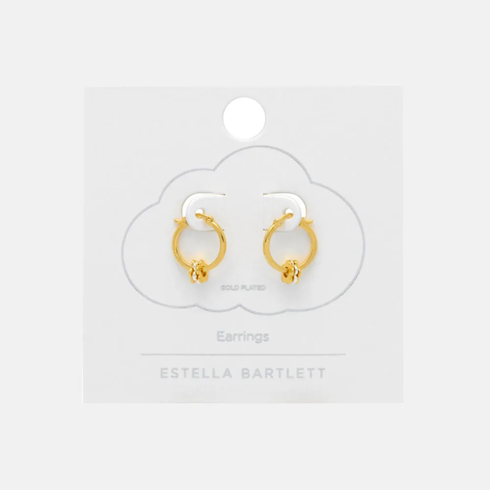 Gold Multi Flower Hoop Earrings