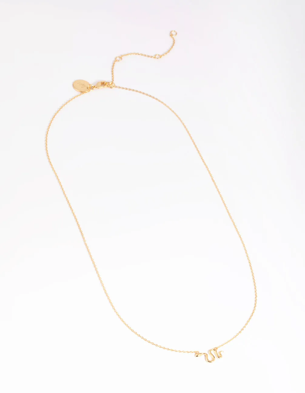 Gold Plated Brass Snake Necklace