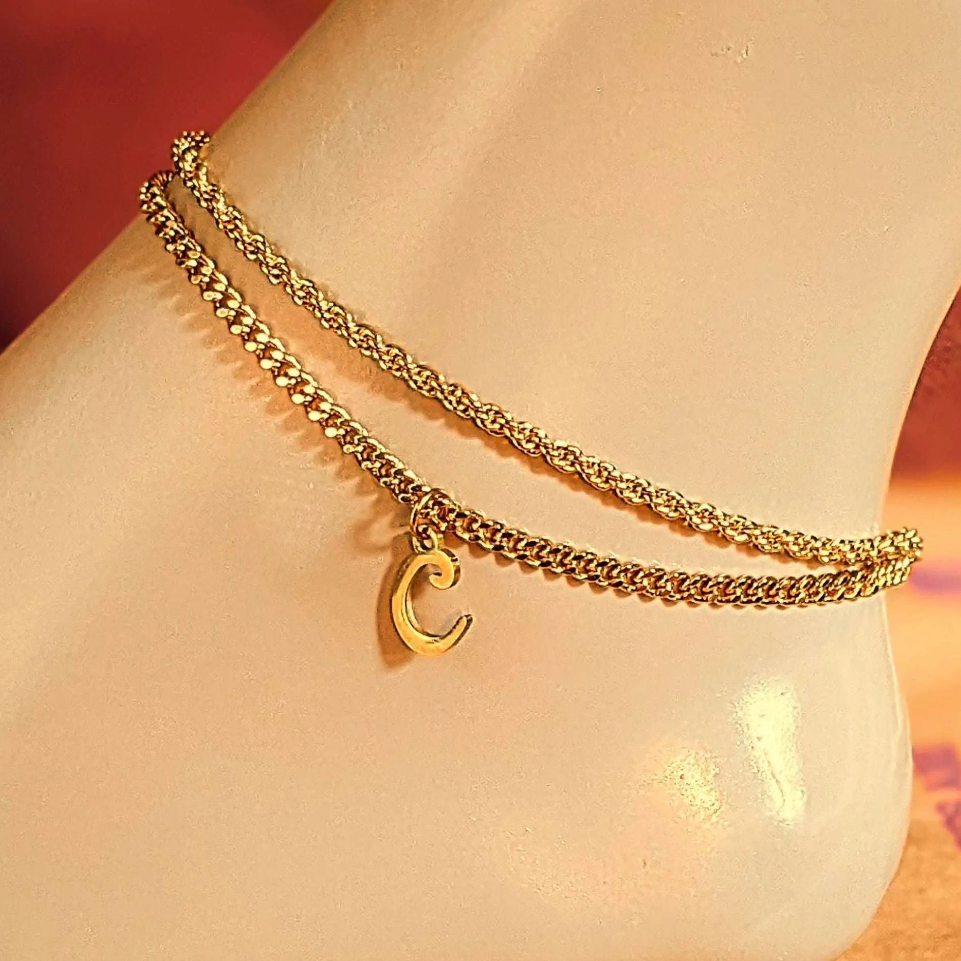 Gold Rope Chain Anklet
