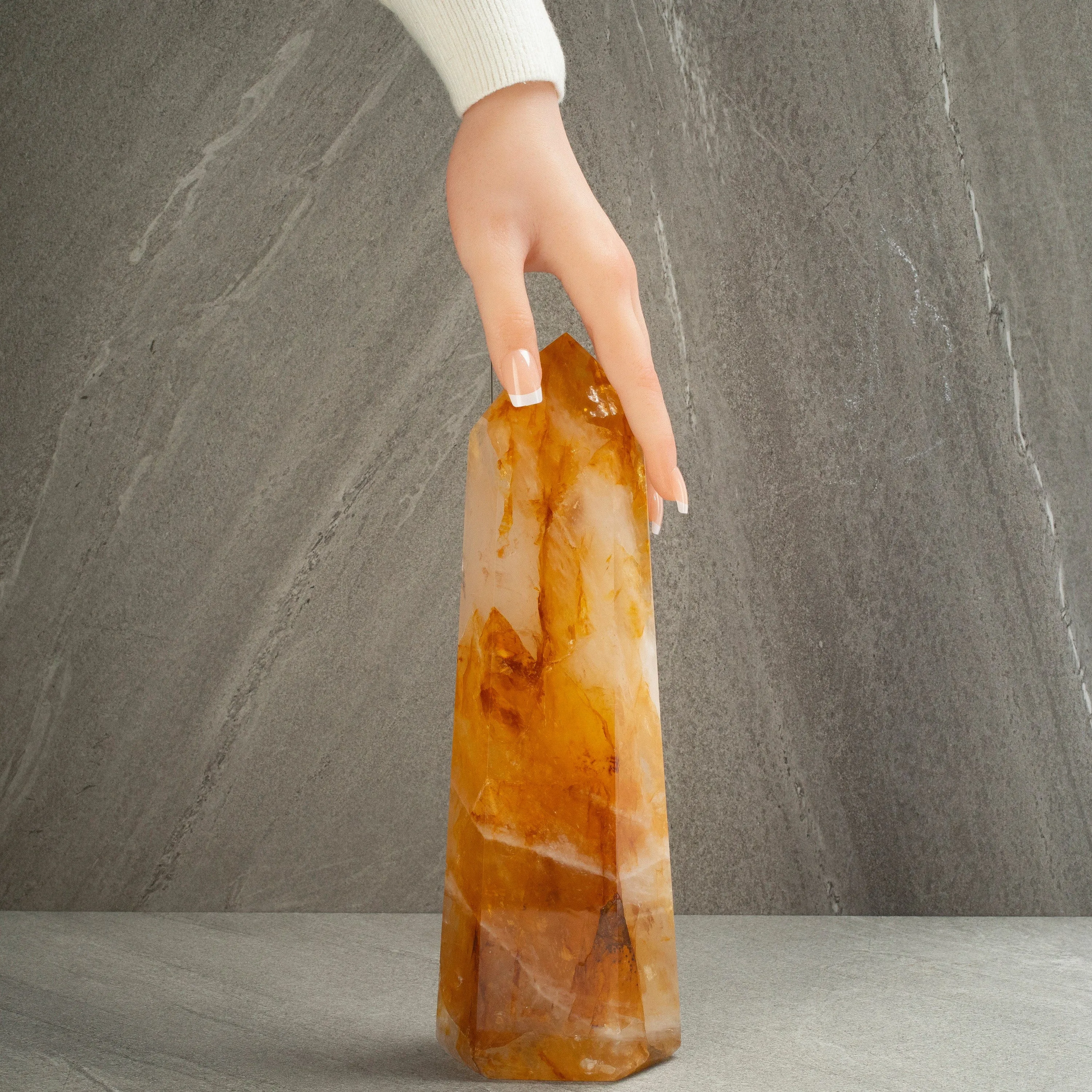 Golden Healer Hematoid Quartz Obelisk from Brazil - 11" / 2,055 grams