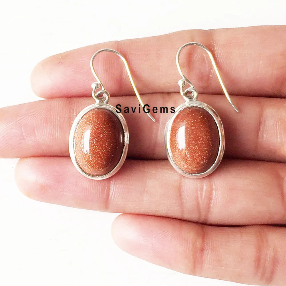 Golden Sunstone Sterling Silver Earring