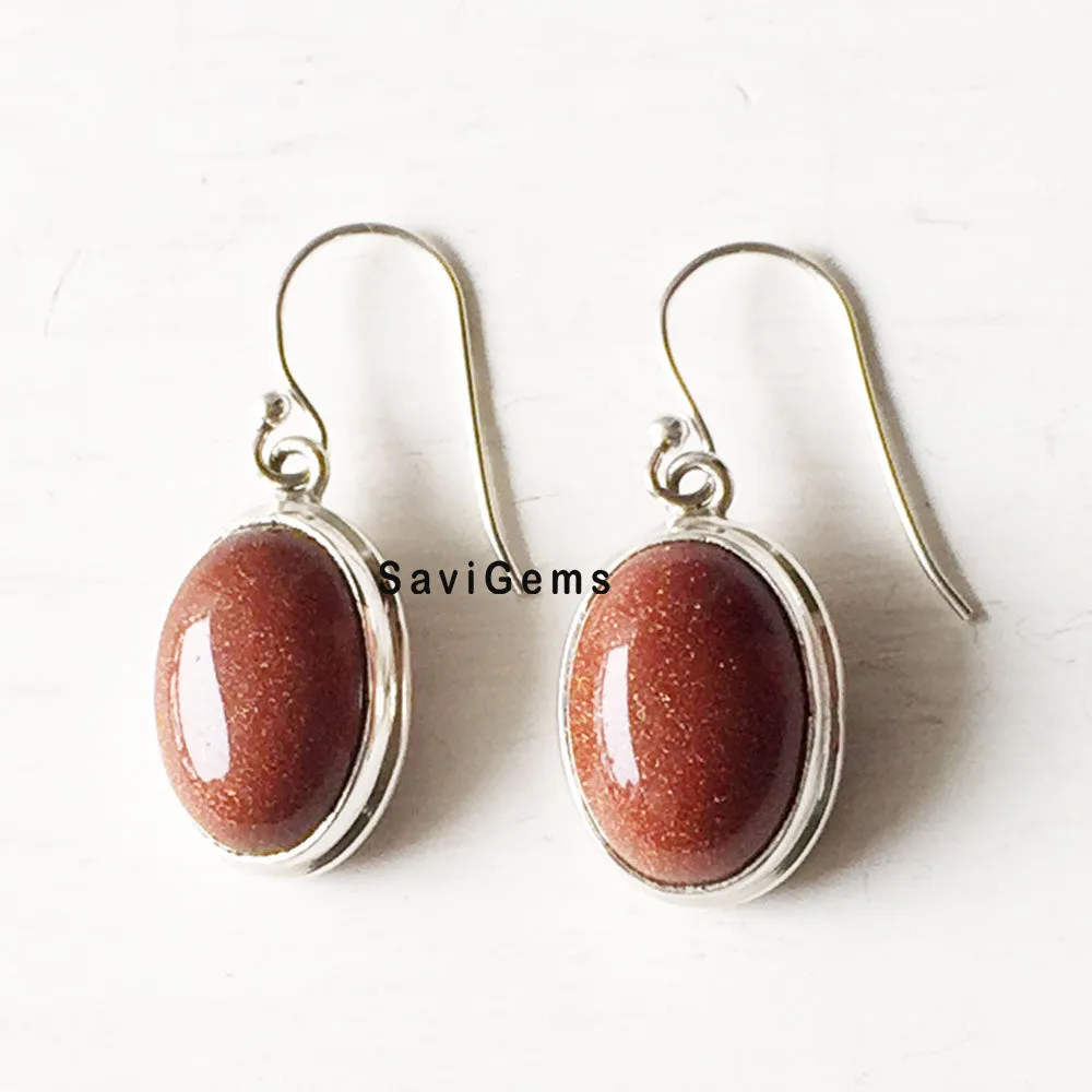 Golden Sunstone Sterling Silver Earring
