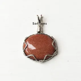 Golden Sunstone Sterling Silver Pendant