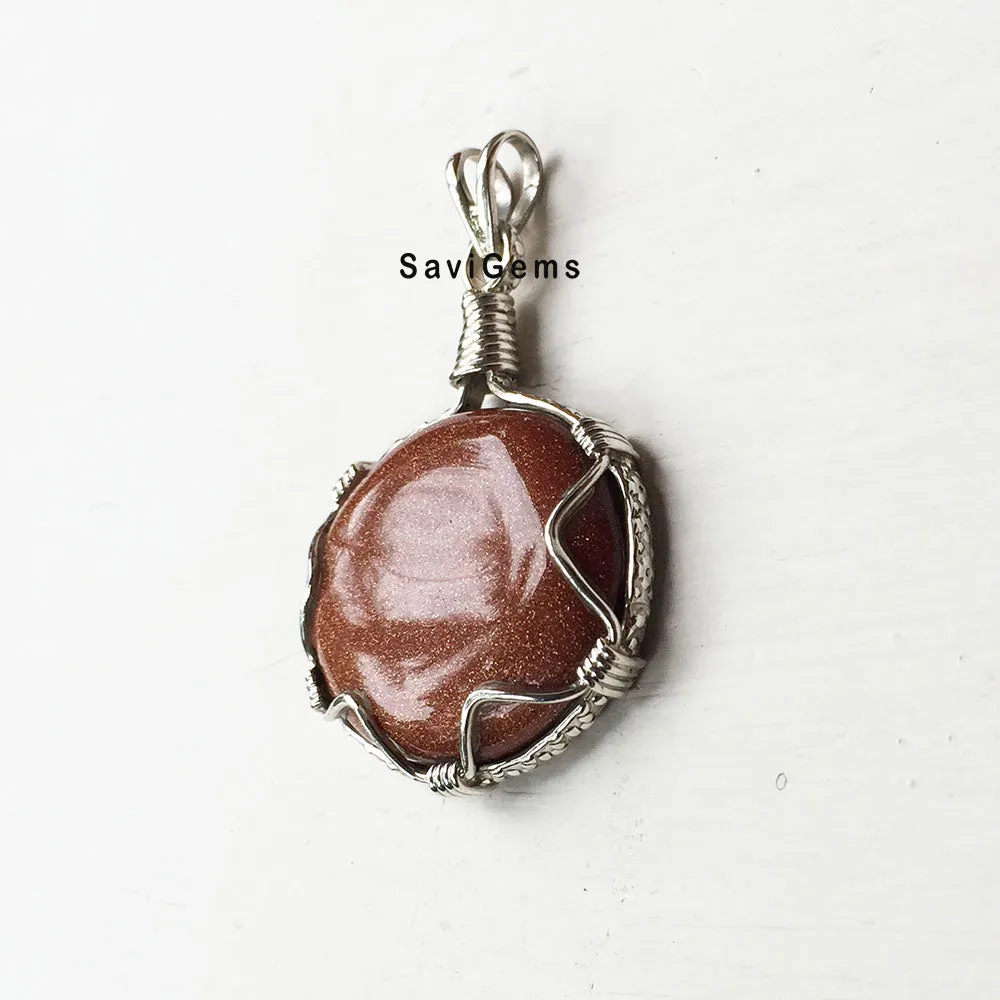 Golden Sunstone Sterling Silver Pendant