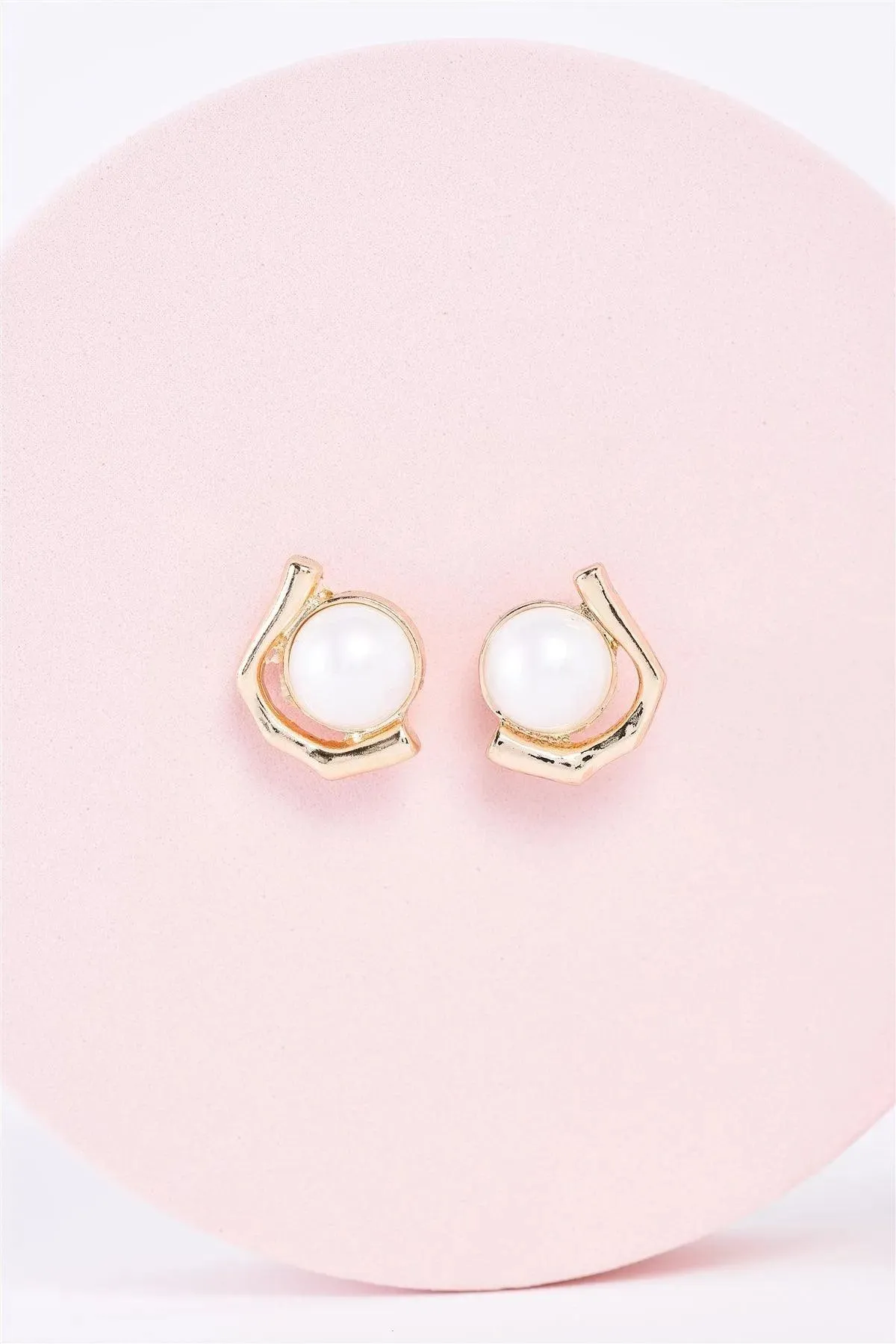 Gond & Pearl Geo Stud Earrings