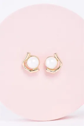 Gond & Pearl Geo Stud Earrings