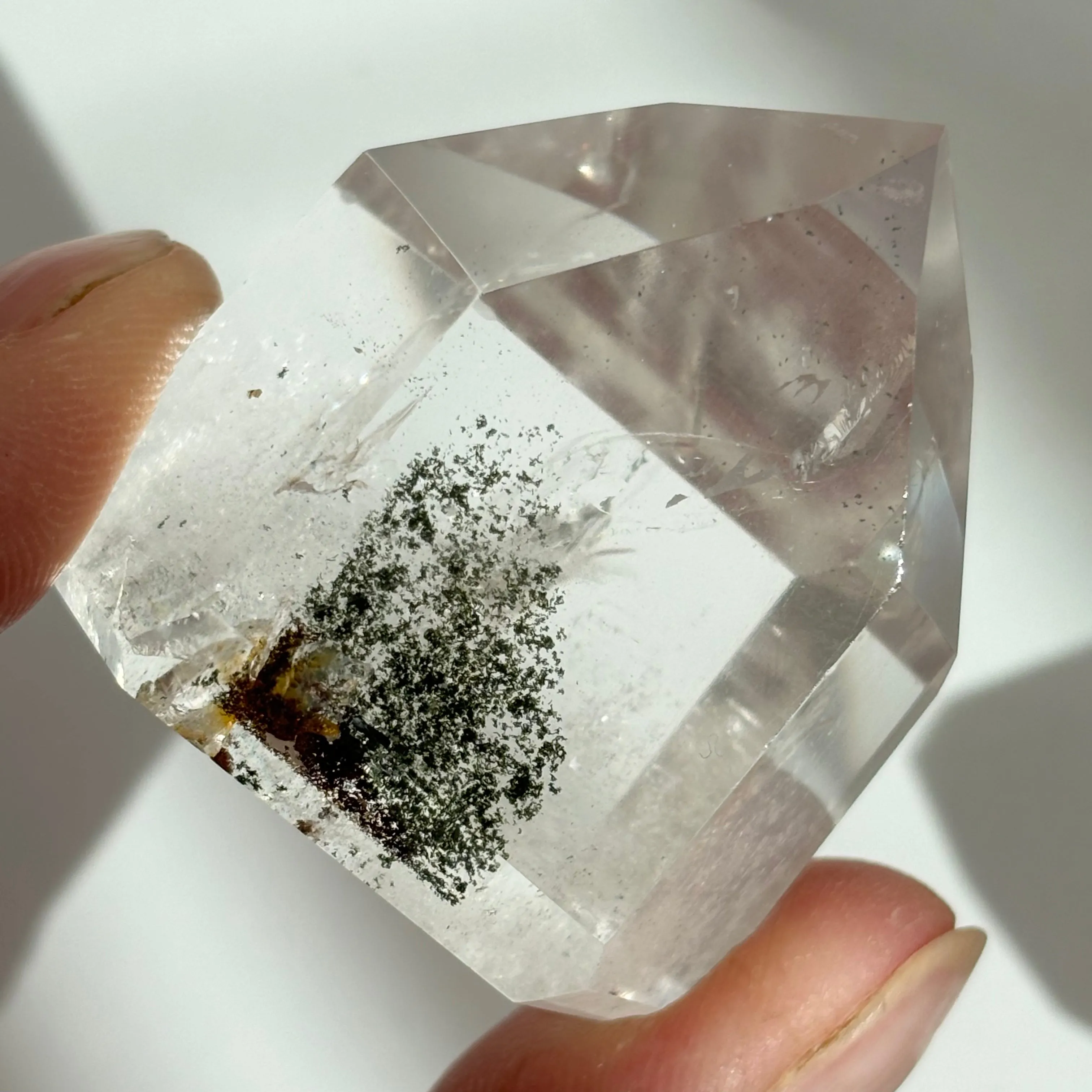 Green Phantom Chlorite Quartz Point | E