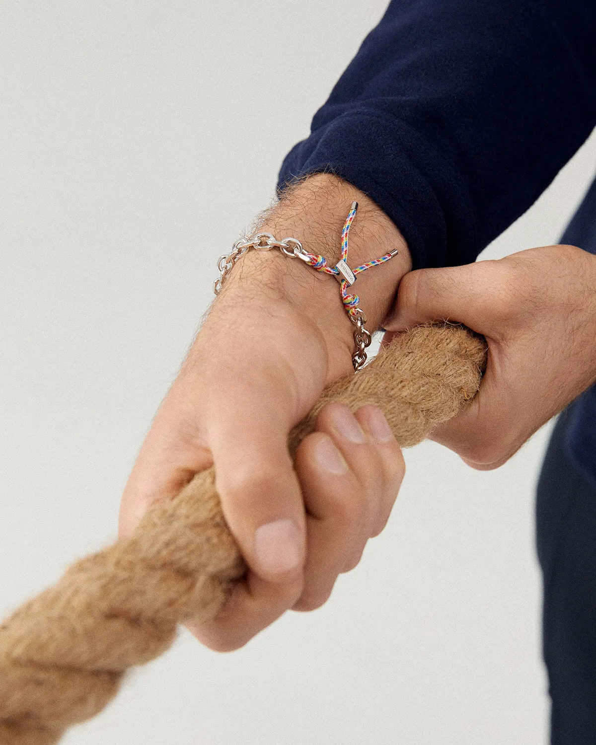 GRID 1 Prisma Essential Adjustable Rope Silver Bracelet