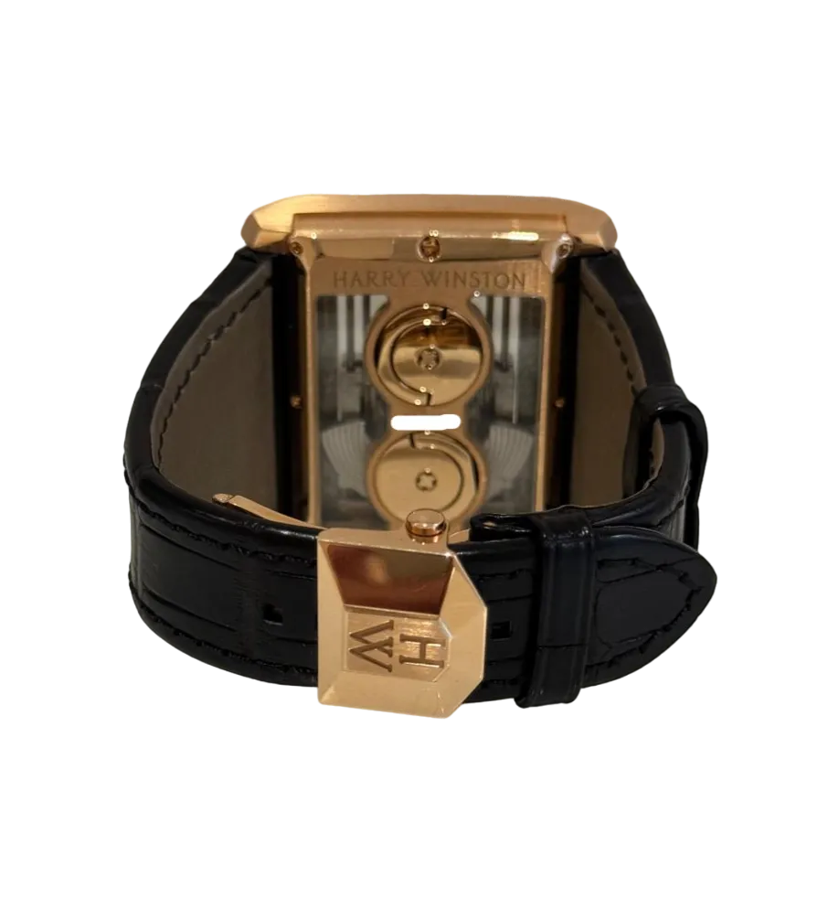 Harry Winston Histoire de Tourbillon Glissiere RG 18K Rose Gold Men's Watch