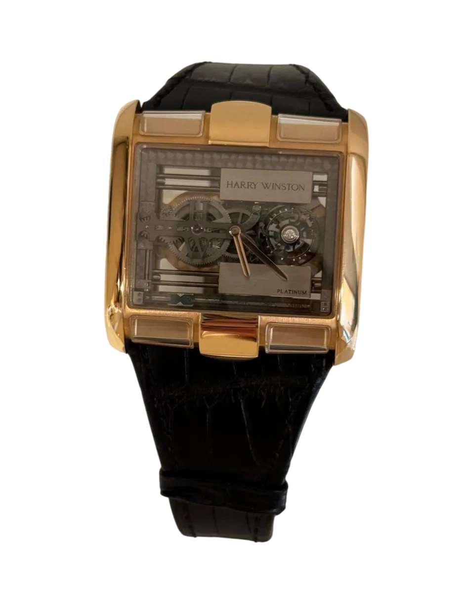 Harry Winston Histoire de Tourbillon Glissiere RG 18K Rose Gold Men's Watch