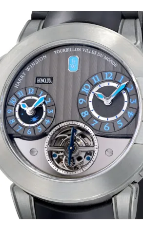 Harry Winston Ocean Project Z5 Tourbillon Dual Time Zalium Men's Watch