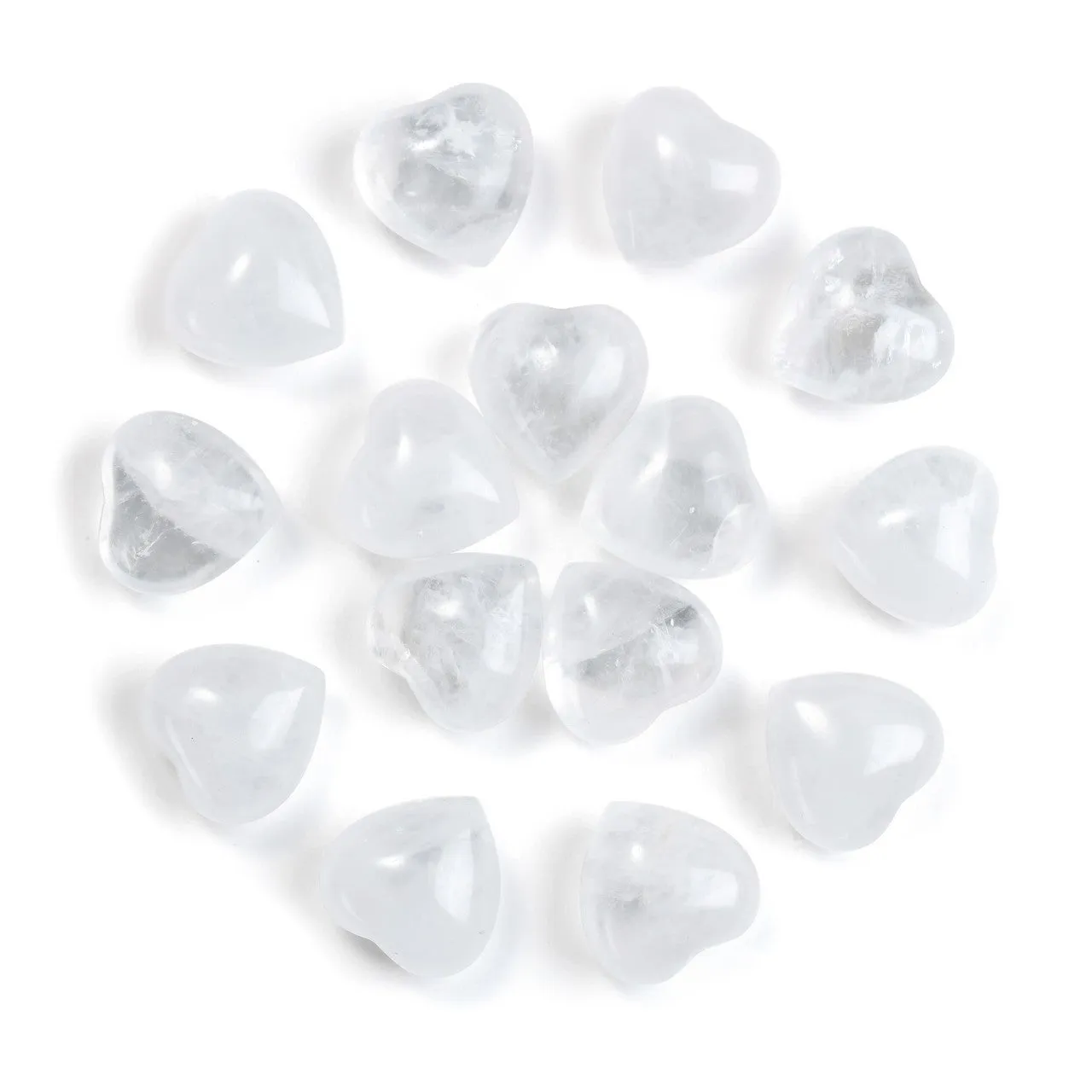 Healing Crystal Love Heart Stones Bulk Pocket Worry Stone 0.6" 15PCS | Jovivi