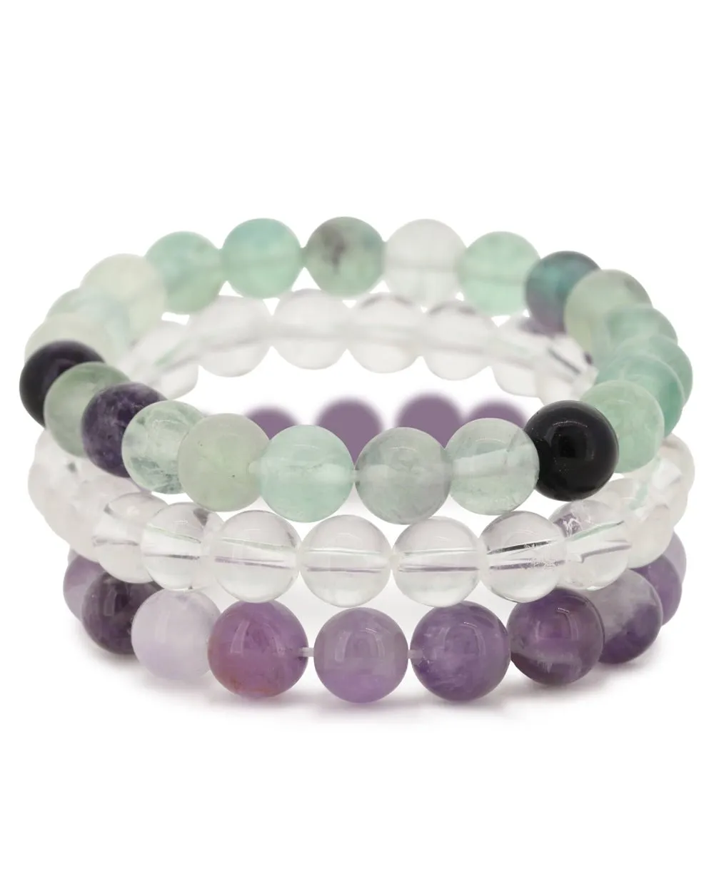 Healing Gemstone Bracelet Set for Spirituality