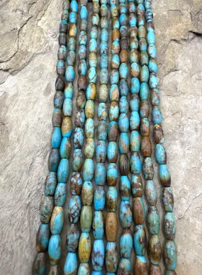 Hubei Turquoise (China) 4x8mm Rice Bead Strand, 16 inch Strand