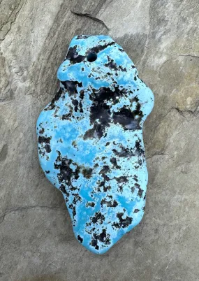 HUGE Turquoise Focal Pendant Bead Large (3mm) Hole 42x75mm