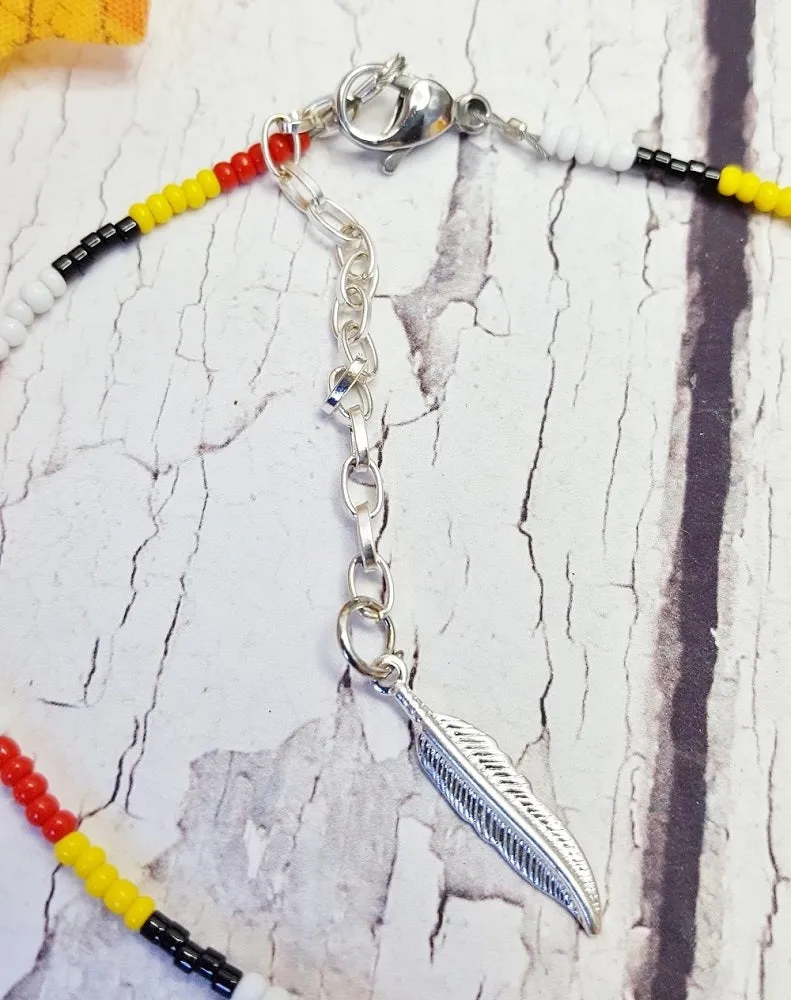 Indigenous Ankle Bracelet ~ 4 Tribes of Man ~ Cree Medicine Wheel Anklet