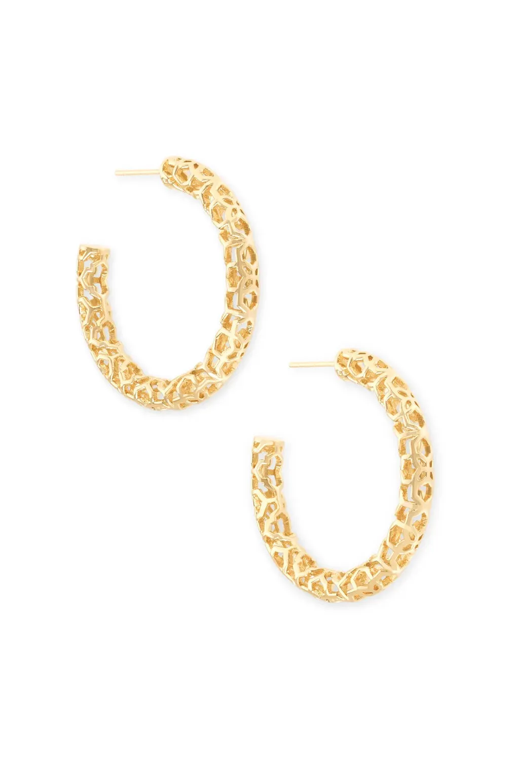 Kendra Scott: Maggie Small Hoop Earrings - Gold Filigree