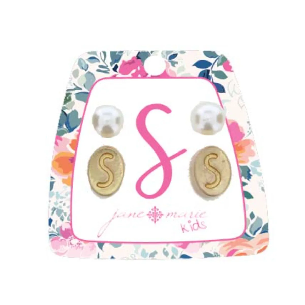 KIDS GOLD "S" W/ PEARL STUD