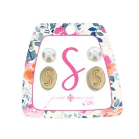 KIDS GOLD "S" W/ PEARL STUD