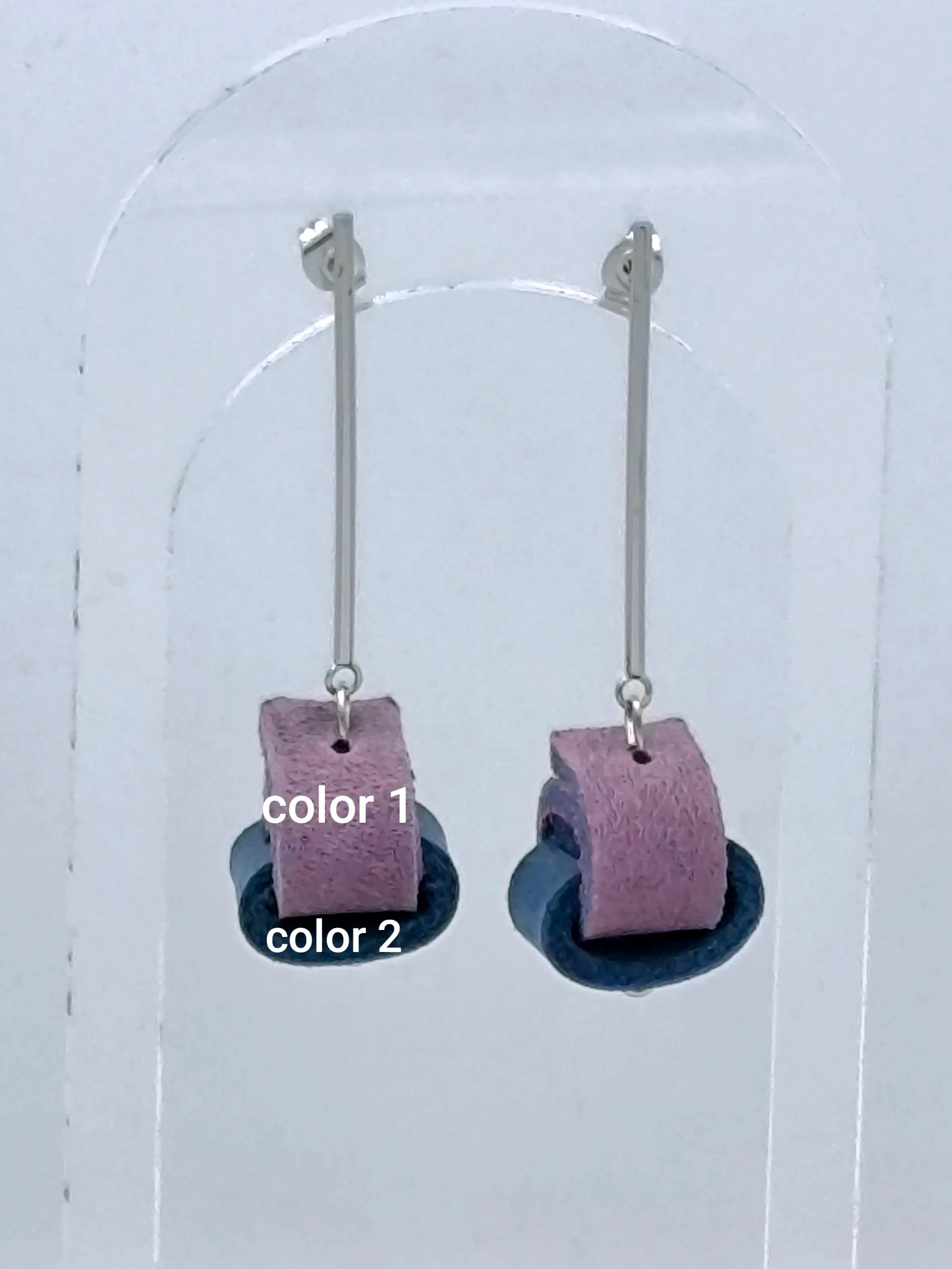 Knots leather & stainless steel earrings