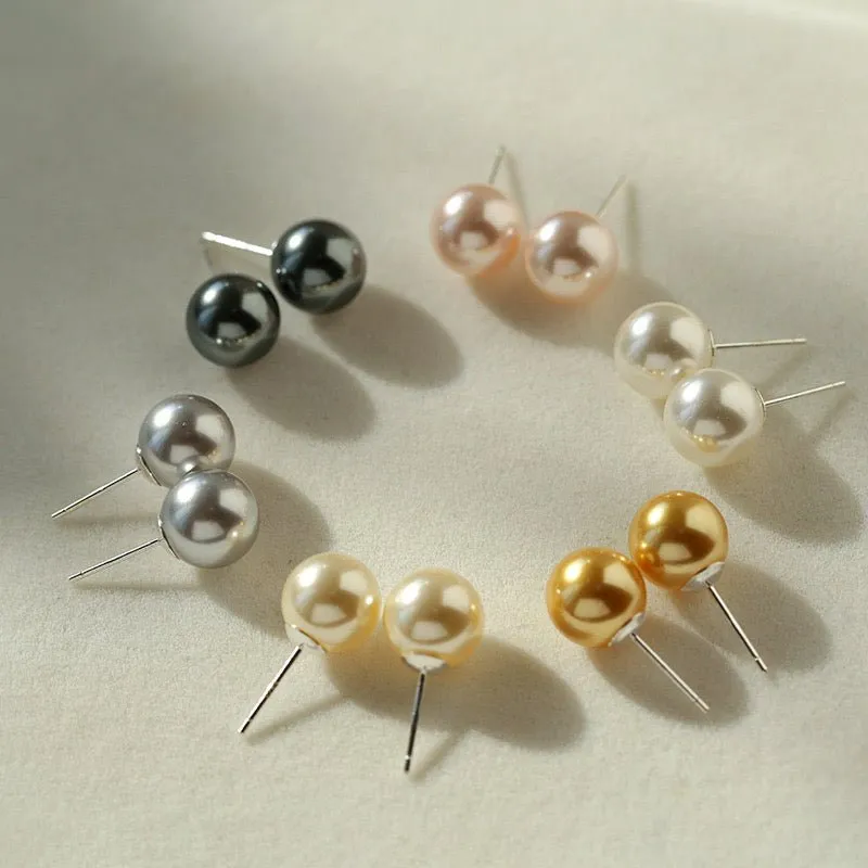 Korean Artificial Pearl Stud Earrings