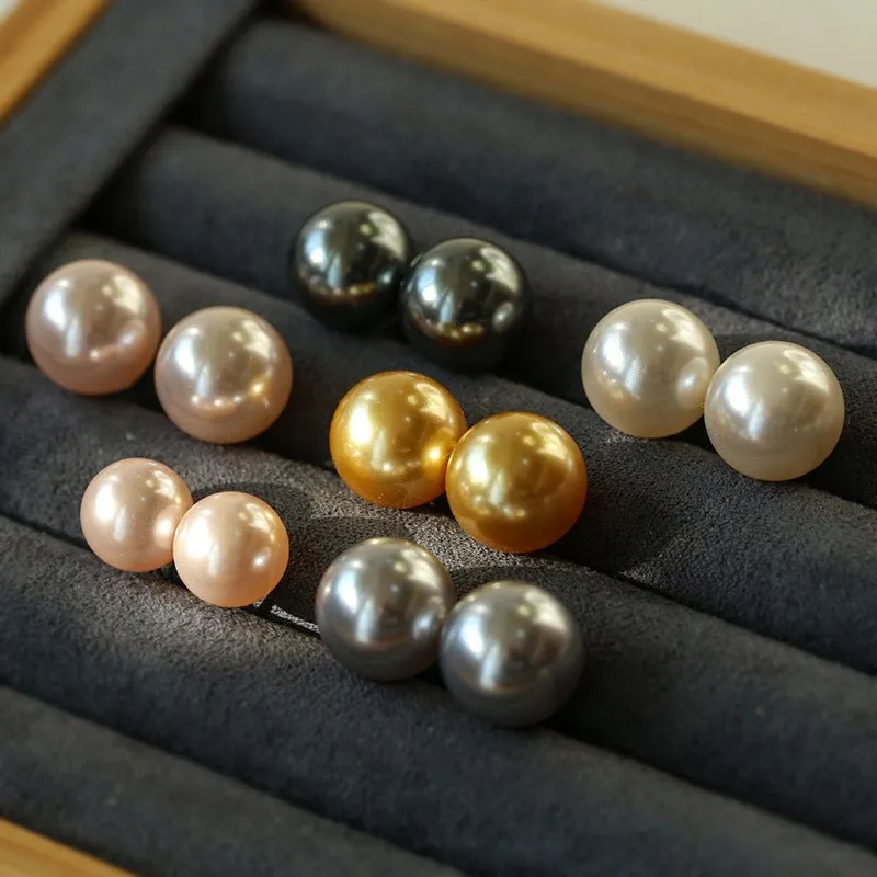 Korean Artificial Pearl Stud Earrings