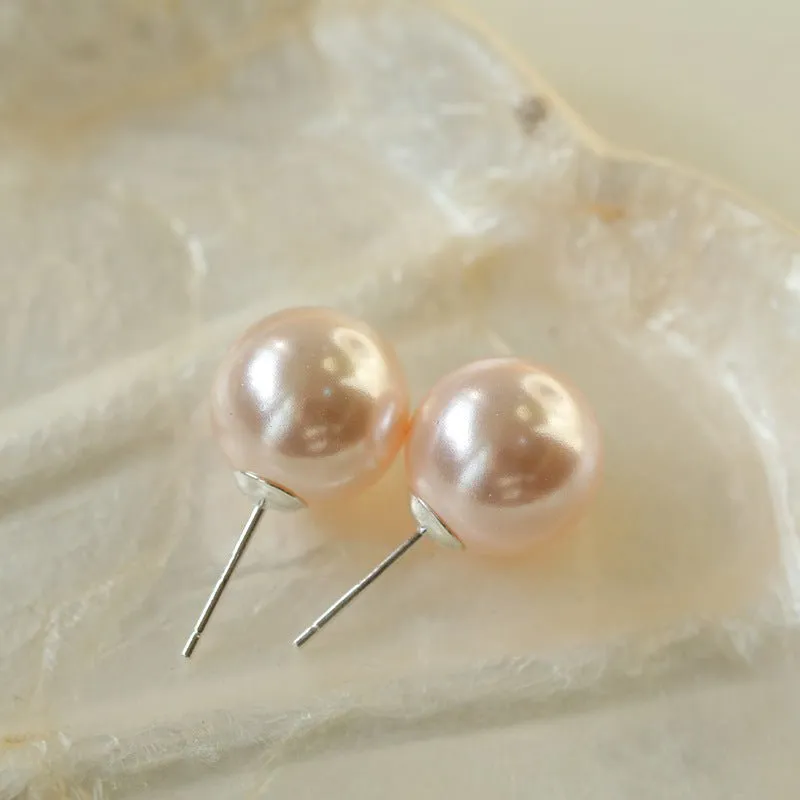 Korean Artificial Pearl Stud Earrings