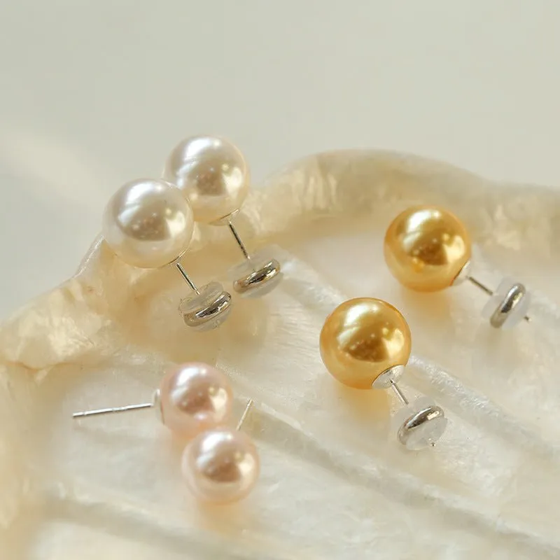 Korean Artificial Pearl Stud Earrings