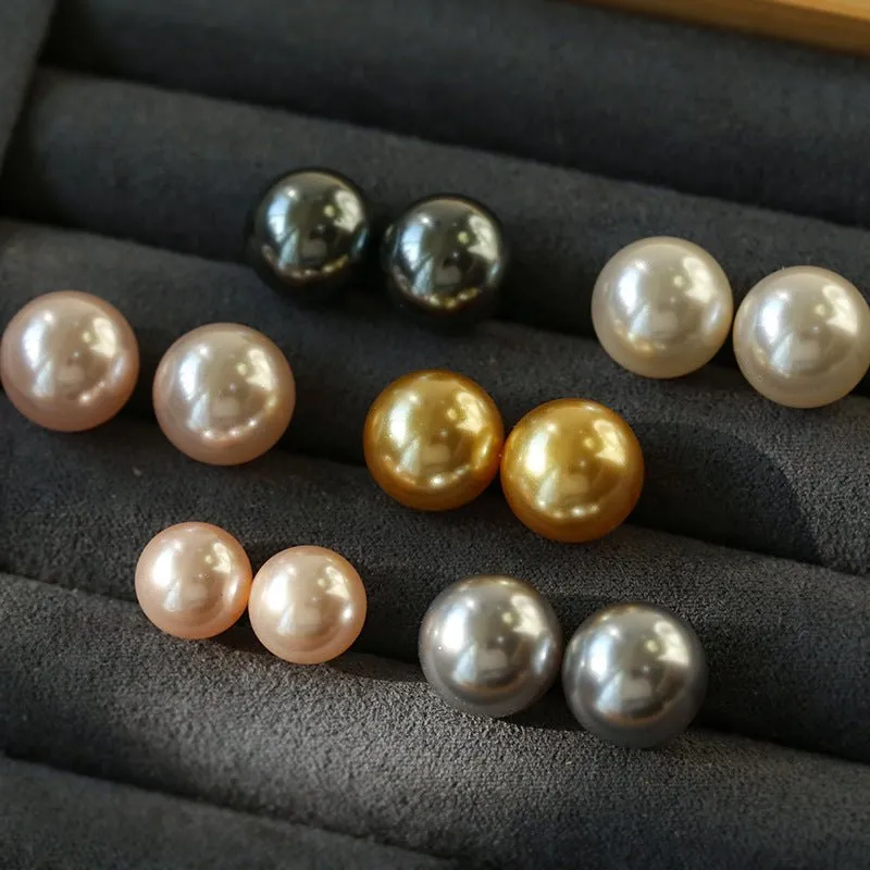 Korean Artificial Pearl Stud Earrings