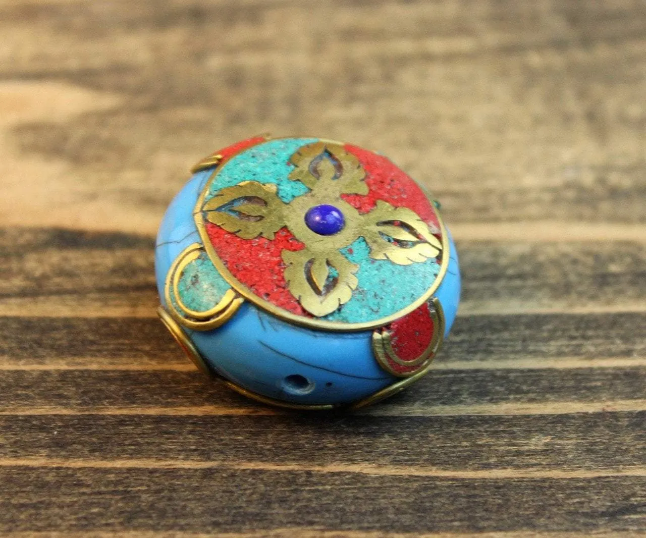 Lapis Double Dorje Bead