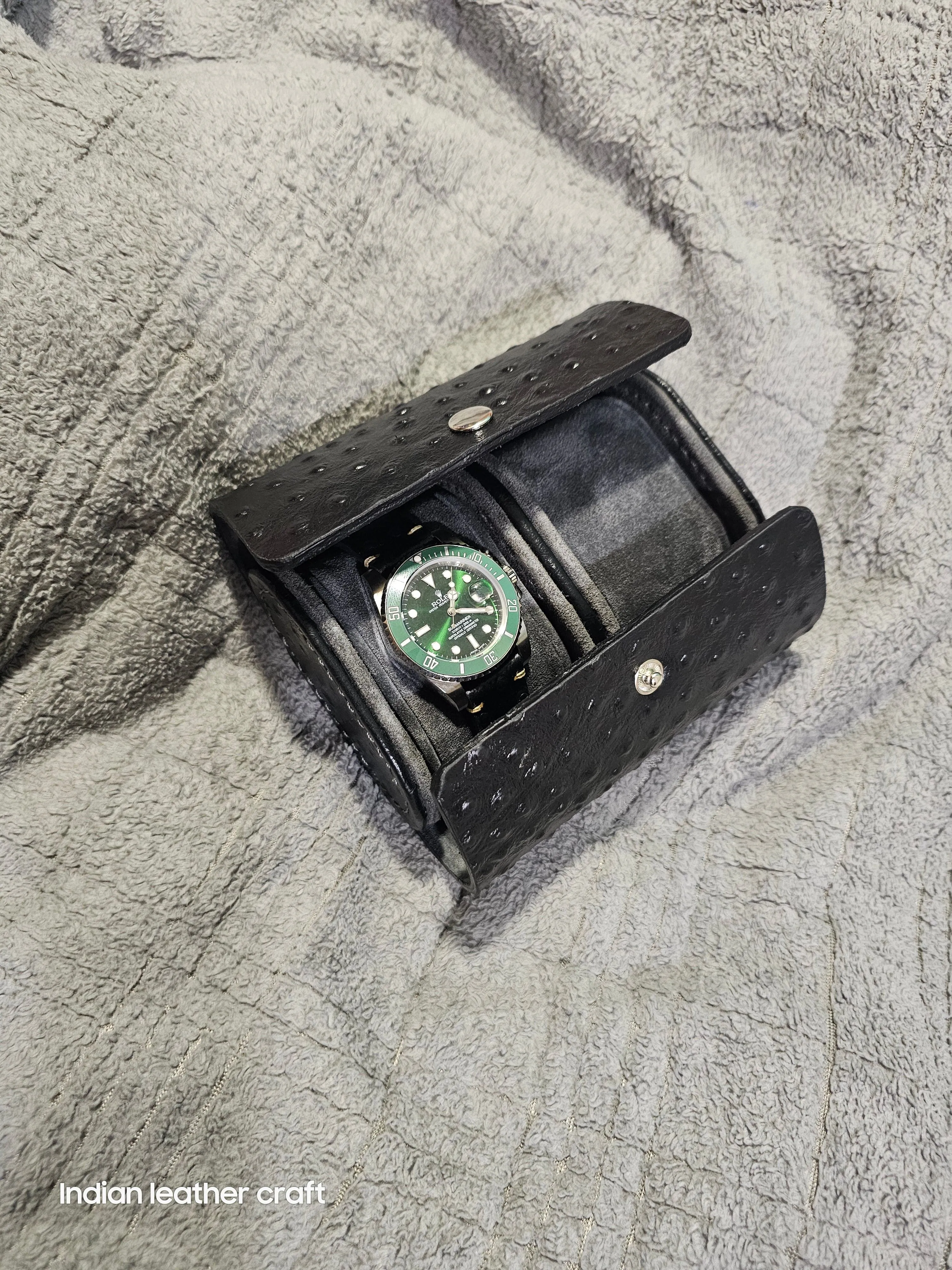 Leather watch case
