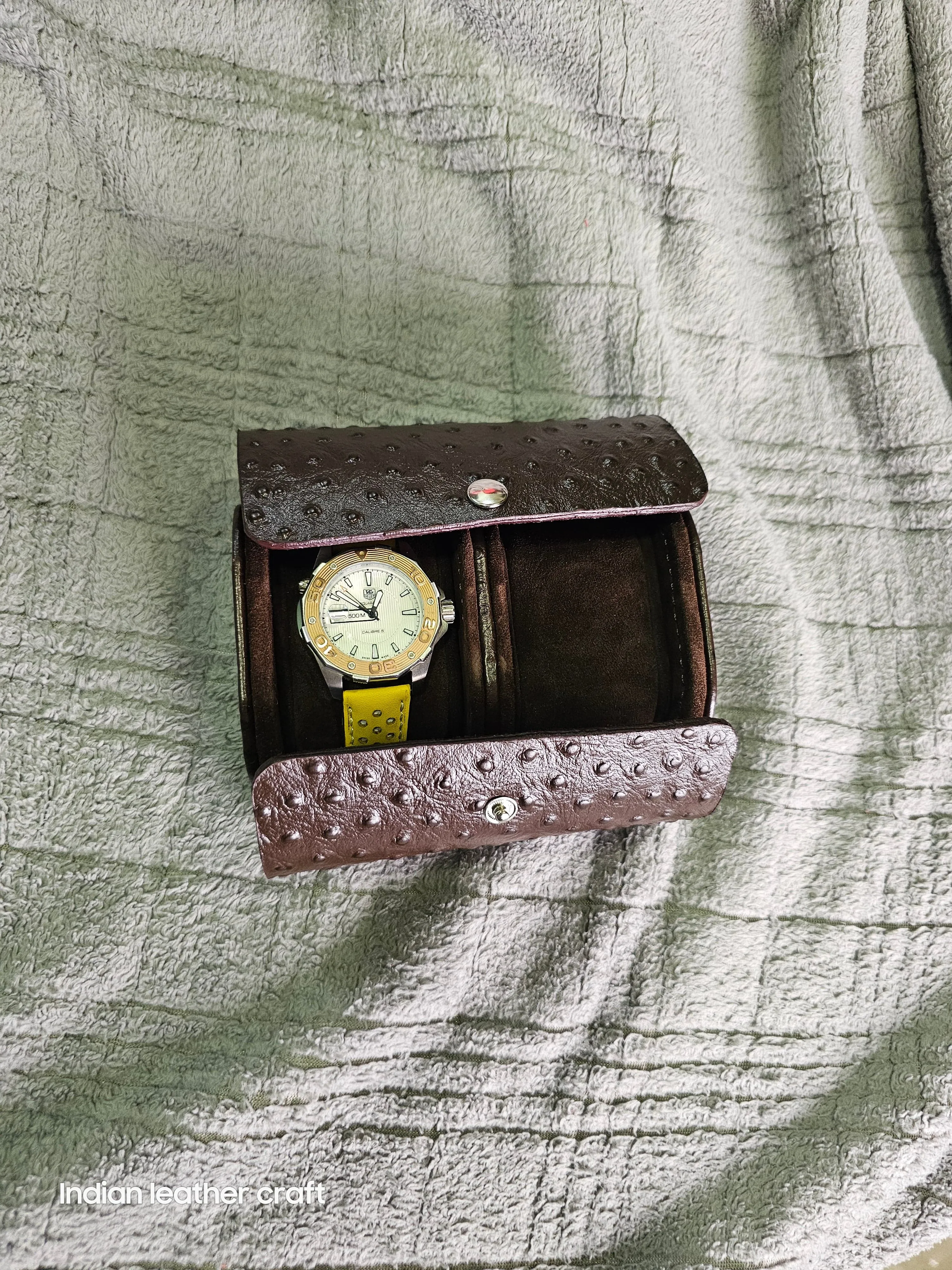 Leather watch case