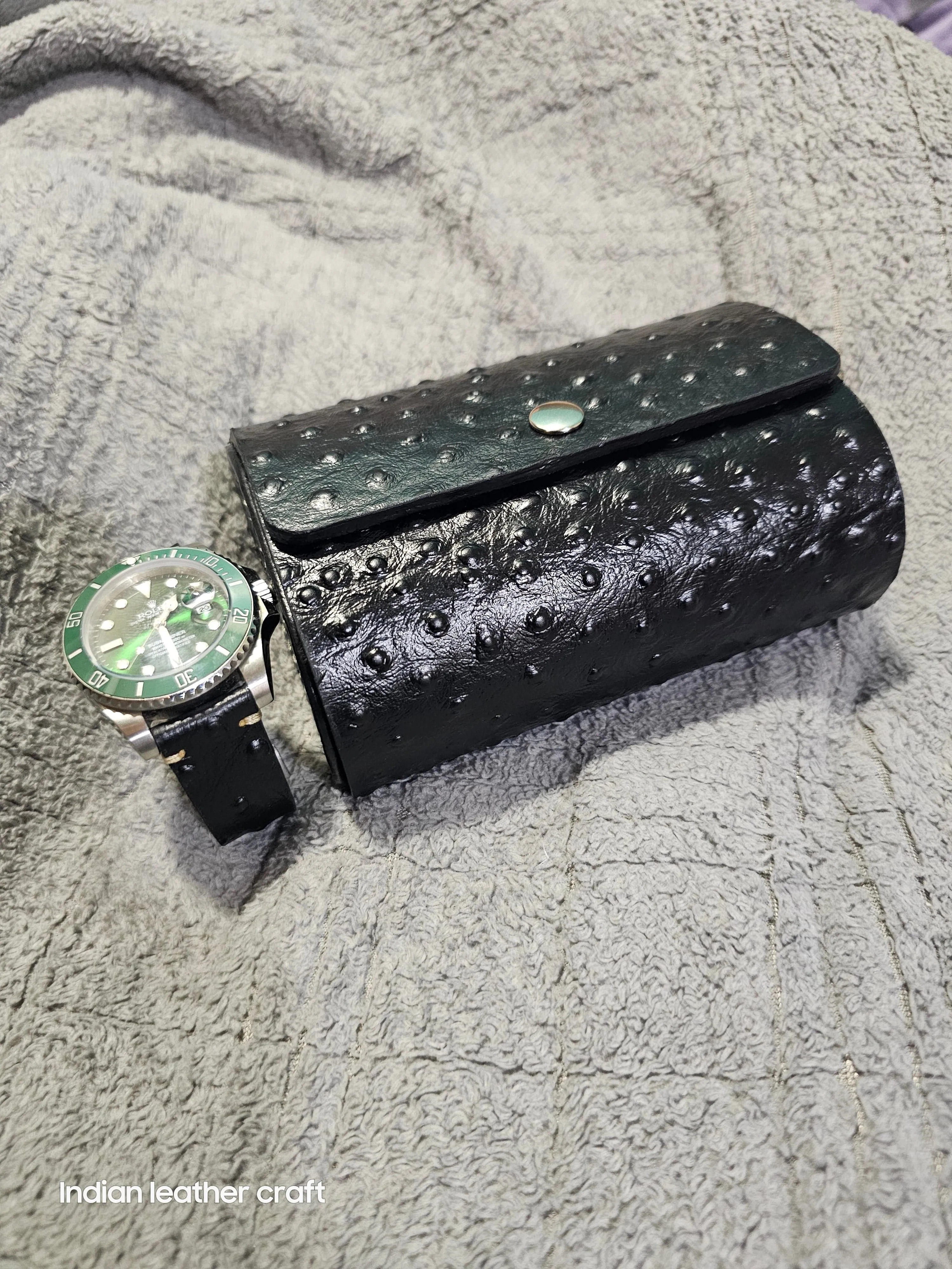 Leather watch case