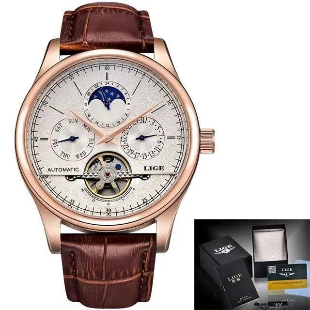 LIGE Tourbillon Watch: Luxury Timepiece with Automatic Movement
