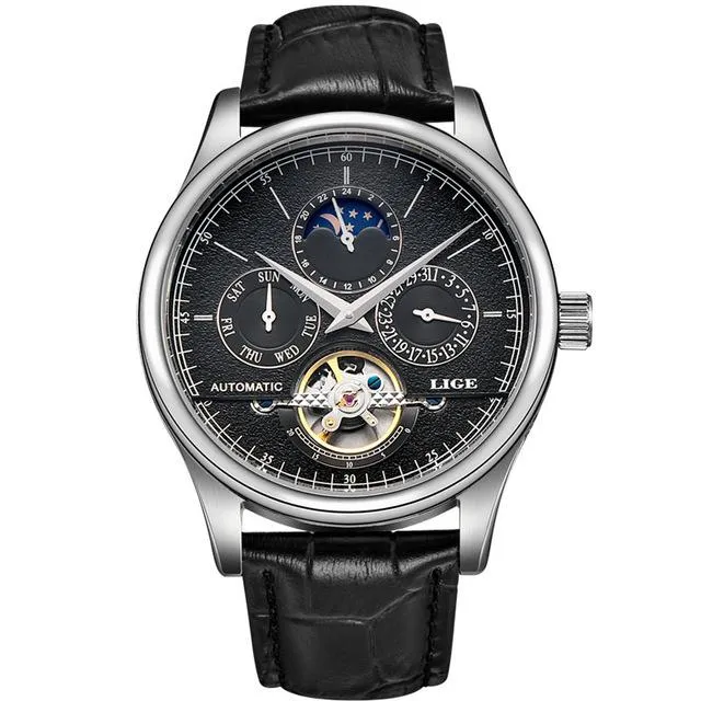Luxury Tourbillon Automatic Leather Watch