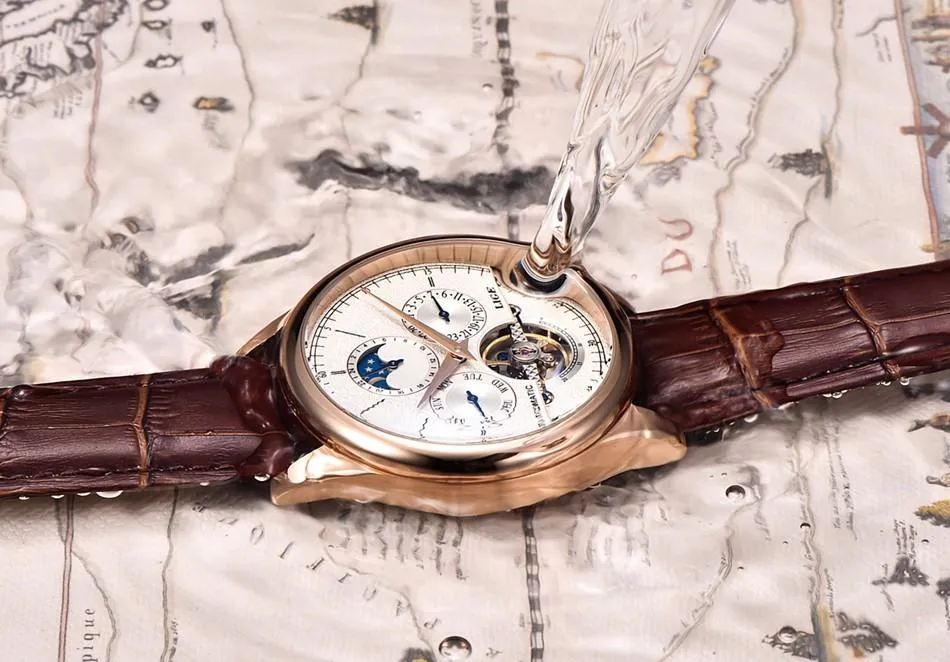 Luxury Tourbillon Automatic Leather Watch