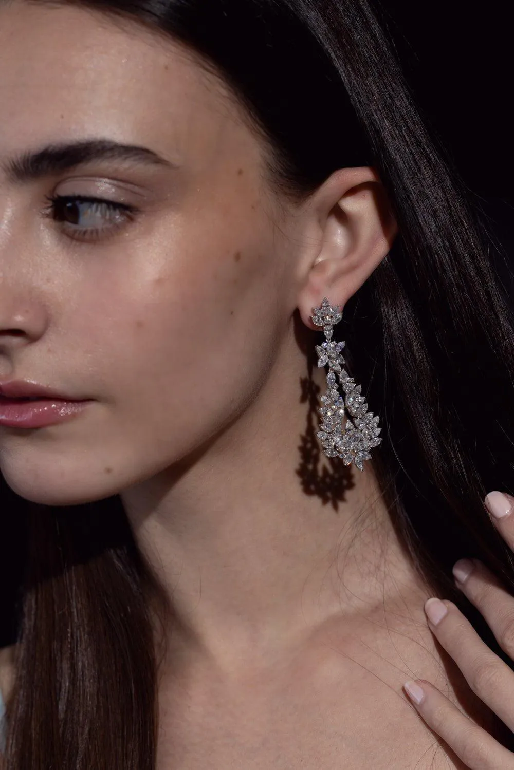 Marquise Teardrop Diamond Earrings