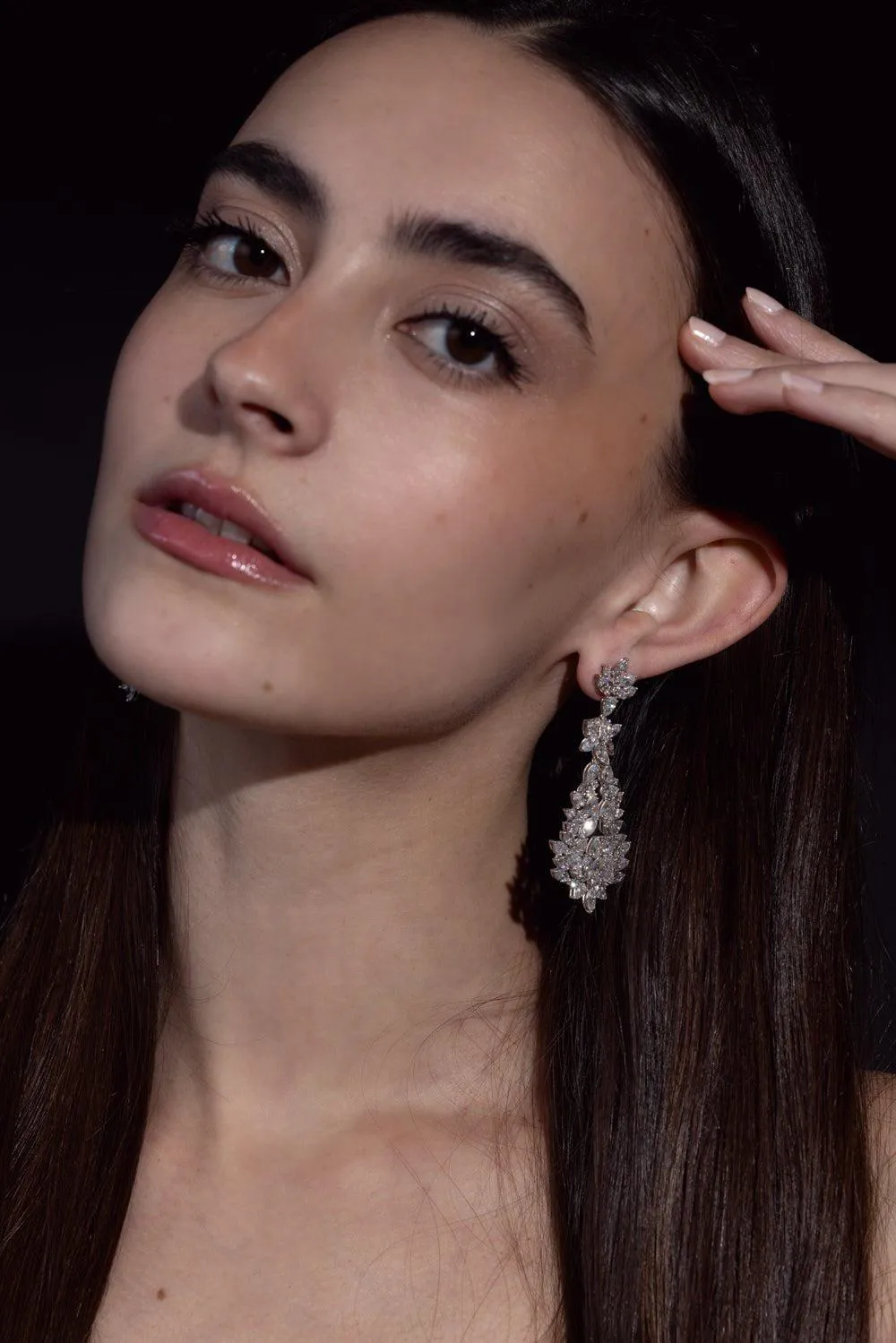 Marquise Teardrop Diamond Earrings