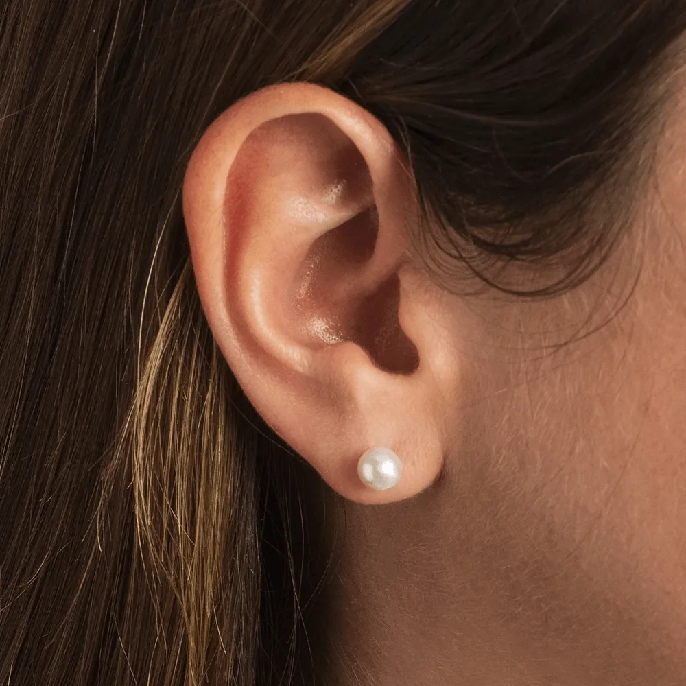Mikimoto 18K Yellow Gold Pearl Stud Earrings