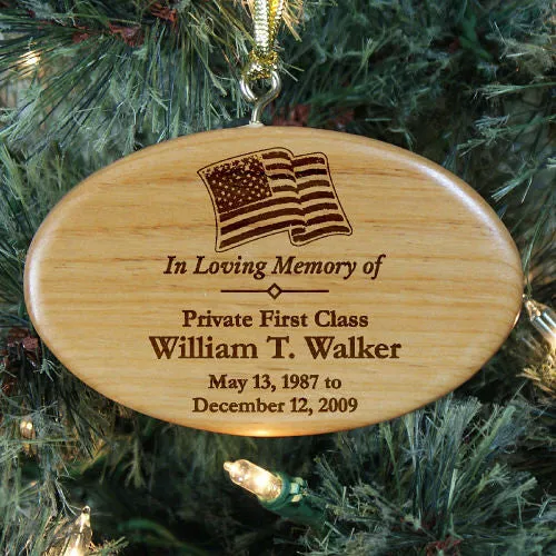 Military Memorial Wooden Ornament