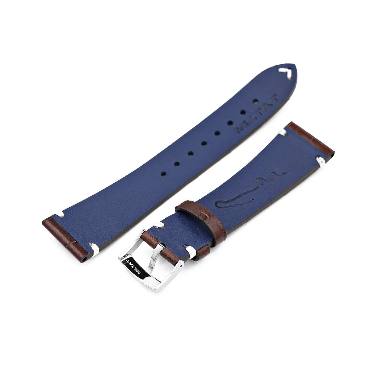 MiLTAT Genuine American Alligator Square Scale, Dark Brown